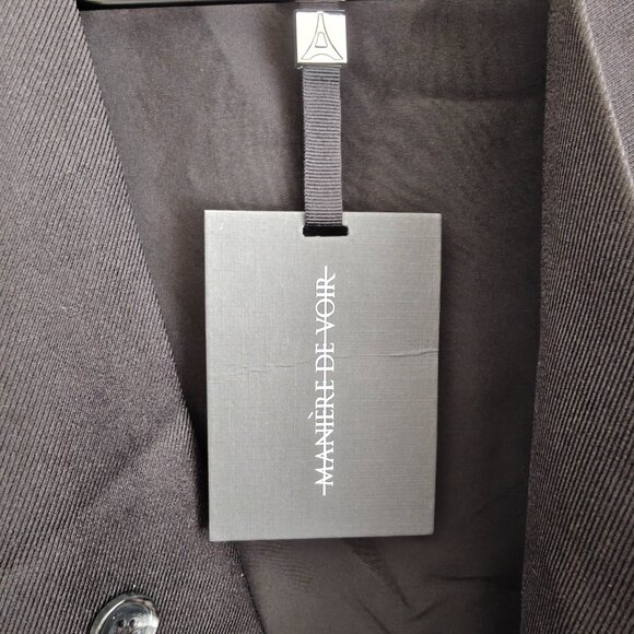 NWT Maniere De Voir Laurence Tailored Wrap Vest in Black 10 - Picture 12 of 12